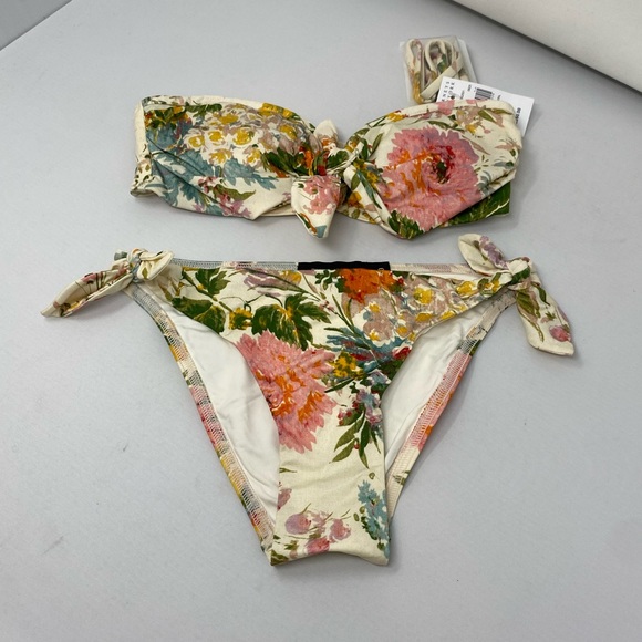 ZIMMERMAN Pink Floral Bikinis with Knots - Picture 7 of 12